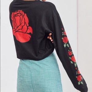 urban outfitters rose cropped long sleeve